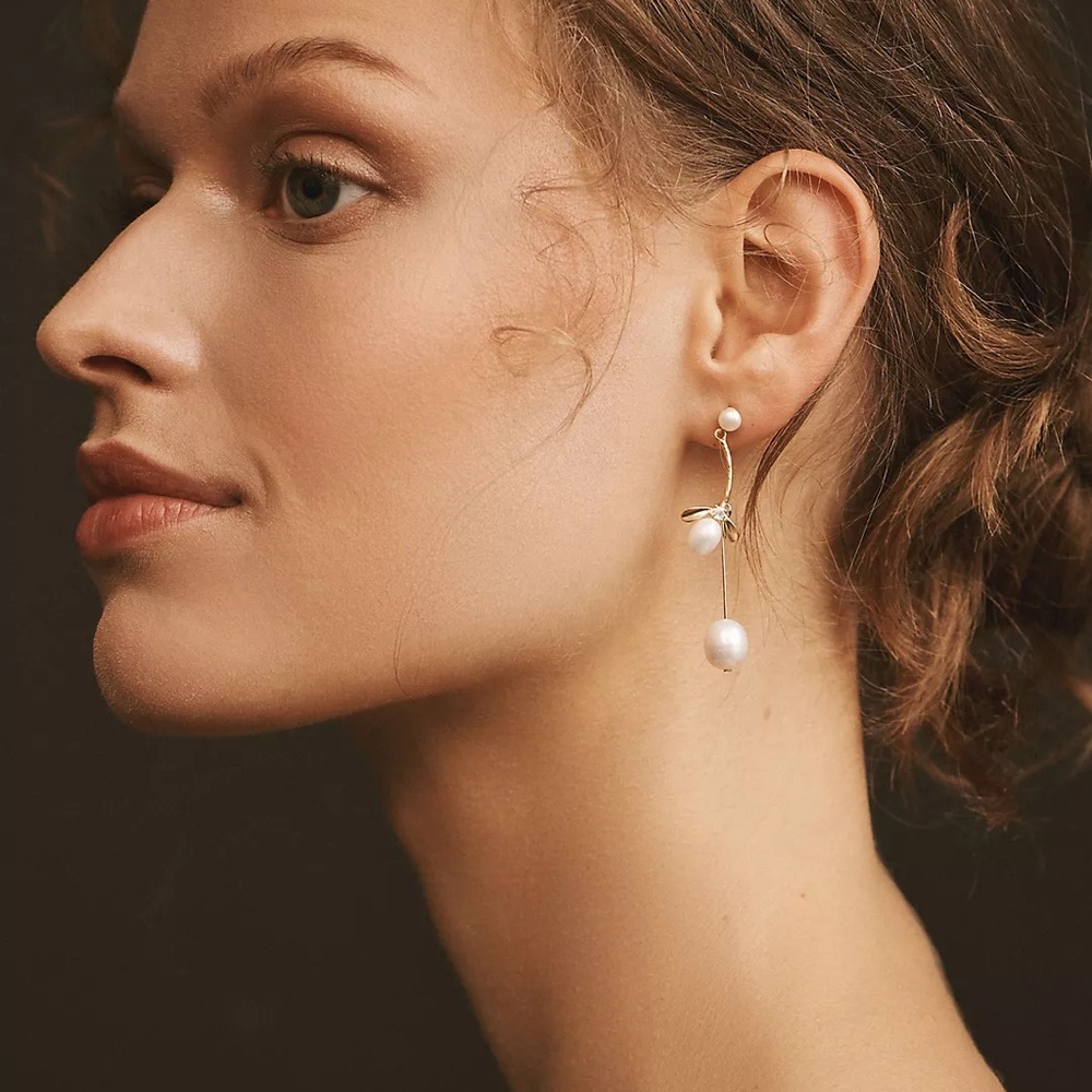 Anthropologie Pearl Blooms Earrings